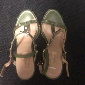 Valentino green wedges